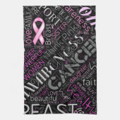 Brustkrebs-Bewusstsein Word Cloud-ID261 Geschirrtuch (Vertikal)