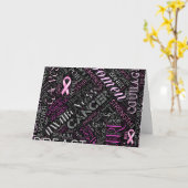 Brustkrebs-Bewusstsein Word Cloud-ID261 Karte (Gelbe Blume)