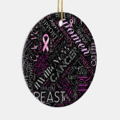 Brustkrebs-Bewusstsein Word Cloud-ID261 Keramik Ornament (Rechts)