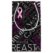 Brustkrebs-Bewusstsein Word Cloud-ID261 Kleine Geschenktüte (Rückseite)