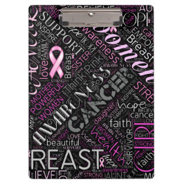 Brustkrebs-Bewusstsein Word Cloud-ID261 Klemmbrett
