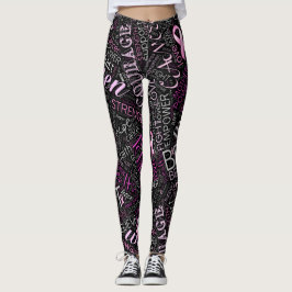 Brustkrebs-Bewusstsein Word Cloud-ID261 Leggings