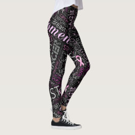 Brustkrebs-Bewusstsein Word Cloud-ID261 Leggings