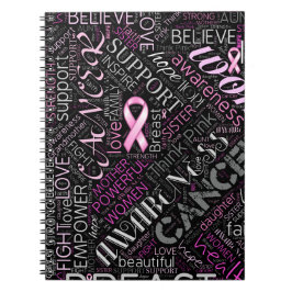 Brustkrebs-Bewusstsein Word Cloud-ID261 Notizblock