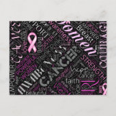 Brustkrebs-Bewusstsein Word Cloud-ID261 Postkarte (Vorderseite)