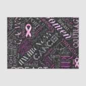Brustkrebs-Bewusstsein Word Cloud-ID261 Seidenpapier (Vorderseite)