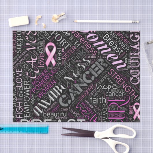 Brustkrebs-Bewusstsein Word Cloud-ID261 Seidenpapier (Handwerk)