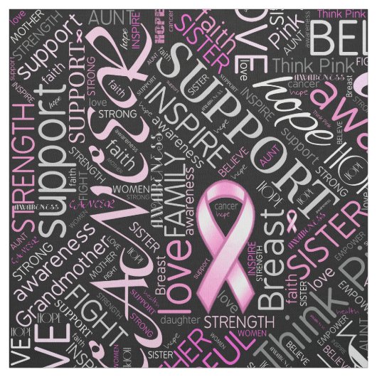 Brustkrebs-Bewusstsein Word Cloud-ID261 Stoff (Muster)