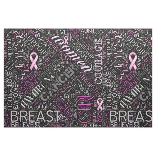 Brustkrebs-Bewusstsein Word Cloud-ID261 Stoff (Fat Quarter (45,7 x 55,9 cm))