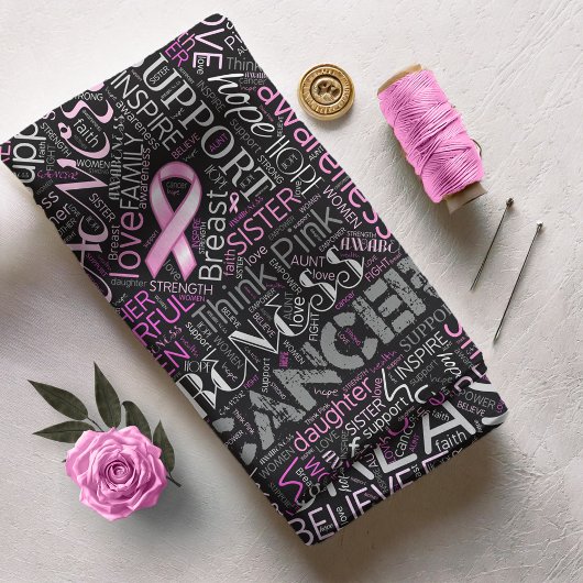 Brustkrebs-Bewusstsein Word Cloud-ID261 Stoff