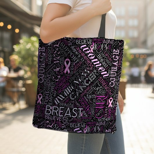 Brustkrebs-Bewusstsein Word Cloud-ID261 Tasche