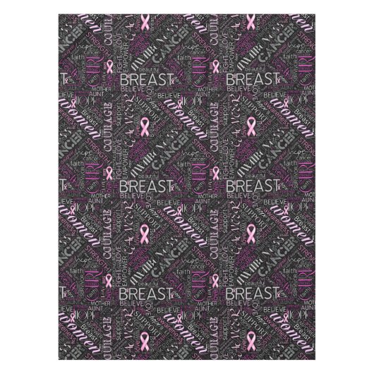 Brustkrebs-Bewusstsein Word Cloud-ID261 Tischdecke (Vorderseite)