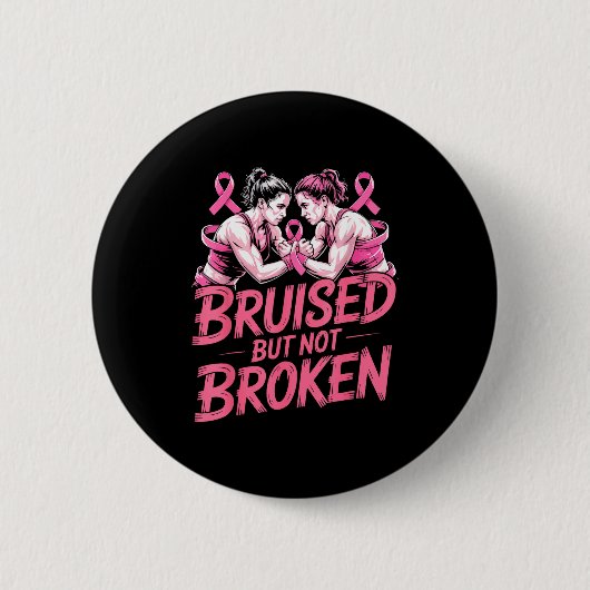 Brustkrebs-Bewusstsein Wrestling-Fan Wrestler Button (Vorderseite)