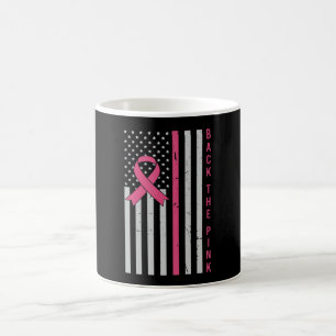 Brustkrebs-Bewusstsein zurück The Pink USA Patriot Kaffeetasse