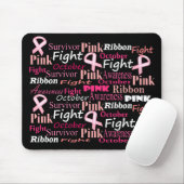 Brustkrebs-Bewusstseinfighting-Wörter Mousepad (Mit Mouse)