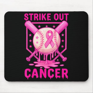 Brustkrebs-Bewusstseins-Baseball-Kampf ausschlagen Mousepad