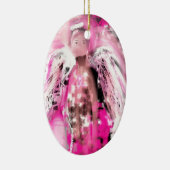 Brustkrebs-Bewusstseins-Engel #2 Keramikornament (Rechts)