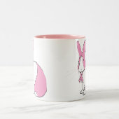 BRUSTKREBS-BEWUSSTSEINS-HÄSCHEN ZWEIFARBIGE TASSE (Mittel)