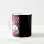 Brustkrebs-Bewusstseins-Kämpfer Kaffeetasse (Vorderseite Links)