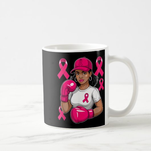 Brustkrebs-Bewusstseins-Kämpfer Kaffeetasse (Rechts)
