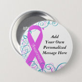 Brustkrebs-Bewusstseins-Knopf Button (Vorne & Hinten)