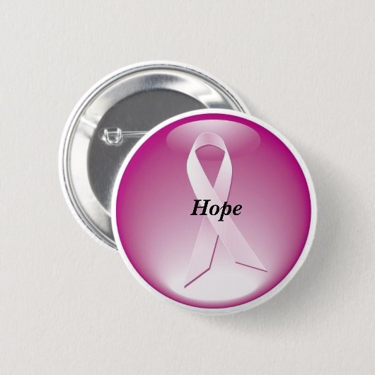 Brustkrebs-Bewusstseins-Knopf-Hoffnung Button (Vorne & Hinten)