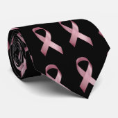 BRUSTKREBS-BEWUSSTSEINS-KRAWATTE - SCHWARZES KRAWATTE (Gerollt)