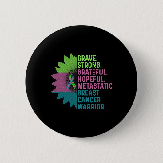 Brustkrebs-Bewusstseins-Krieger Button (Vorderseite)