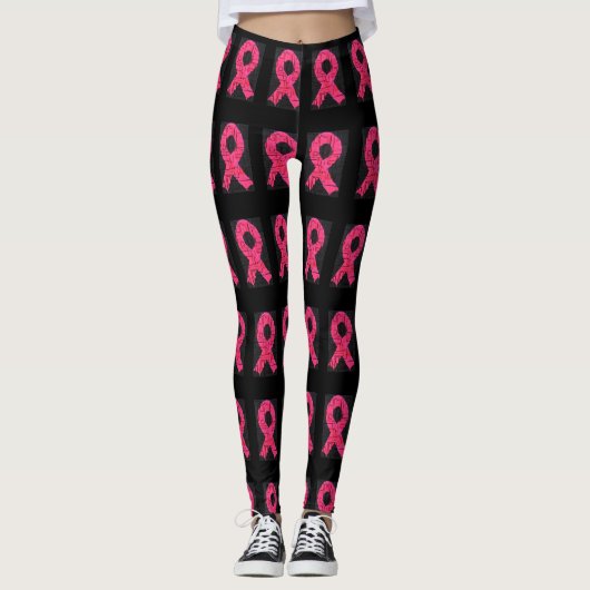 Brustkrebs-Bewusstseins-Leggings Leggings (Vorderseite)