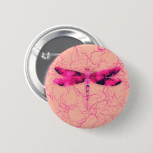 Brustkrebs-Bewusstseins-Libelle Button (Vorne & Hinten)