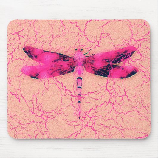 Brustkrebs-Bewusstseins-Libelle Mousepad (Vorne)