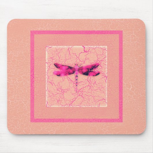 Brustkrebs-Bewusstseins-Libelle Mousepad (Vorne)