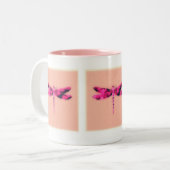 Brustkrebs-Bewusstseins-Libelle Zweifarbige Tasse (Vorderseite Links)