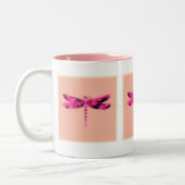 Brustkrebs-Bewusstseins-Libelle Zweifarbige Tasse (Links)