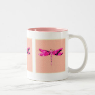 Brustkrebs-Bewusstseins-Libelle Zweifarbige Tasse