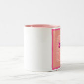 Brustkrebs-Bewusstseins-Libelle Zweifarbige Tasse (Mittel)