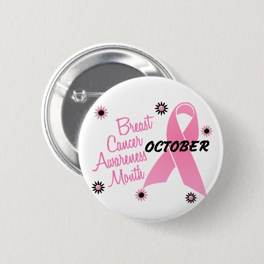 Brustkrebs-Bewusstseins-Monat Button (Vorne & Hinten)