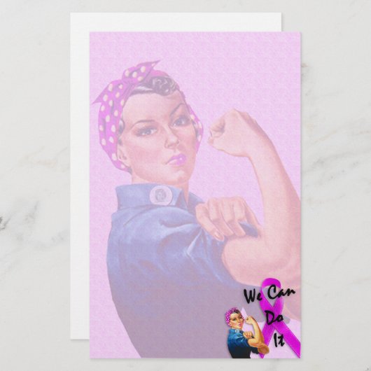 Brustkrebs-Bewusstseins-Monat, Rosie der Briefpapier (Vorne/Hinten)