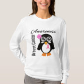 Brustkrebs-Bewusstseins-Pinguin T-Shirt (Vorderseite)