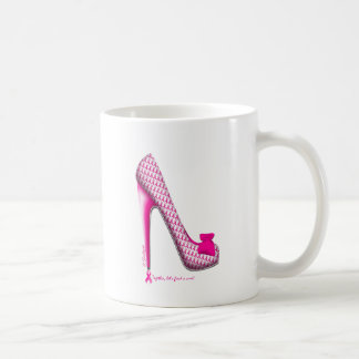 Brustkrebs-Bewusstseins-Rosa-Band-Ferse Kaffeetasse