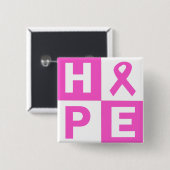 Brustkrebs-Bewusstseins-Rosa-Band-Hoffnungsentwurf Button (Vorne & Hinten)
