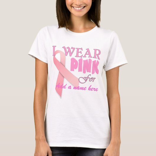Brustkrebs-Bewusstseins-Rosa-Band-Schablone T T-Shirt (Vorderseite)