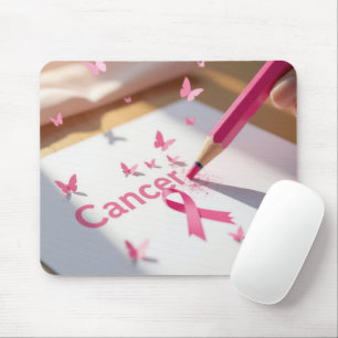 Brustkrebs-Bewusstseins-Schleife und Schmetterling Mousepad
