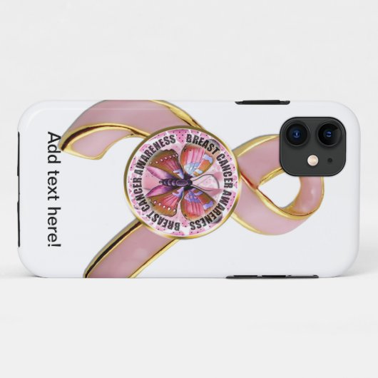 Brustkrebs-Bewusstseins-Schmetterling Case-Mate iPhone Hülle (Rückseite (Horizontal))