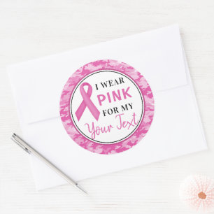 Brustkrebs-Bewusstseins-Tarnband-Design Runder Aufkleber