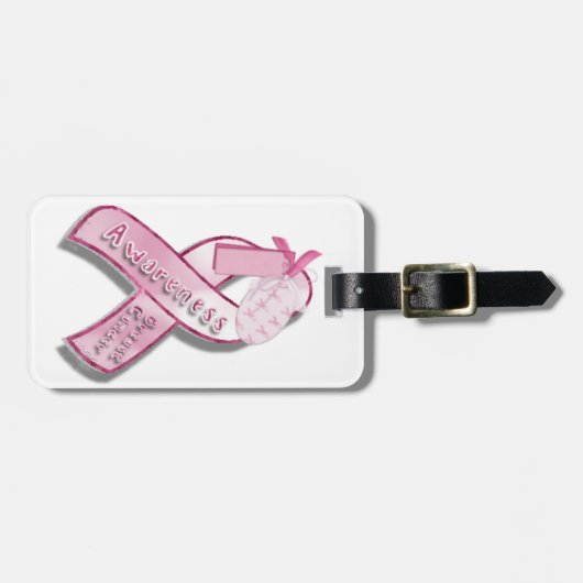 Brustkrebs-Bewusstseinsband Gepäckanhänger (Vorderseite horizontal)