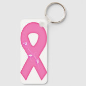 Brustkrebs-Bewusstseinsband mit Blume Schlüsselanhänger (Rückseite)
