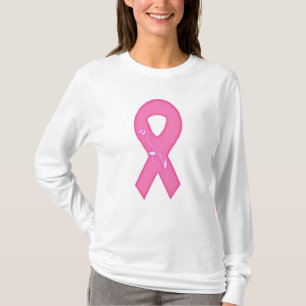 Brustkrebs-Bewusstseinsband mit Blume T-Shirt