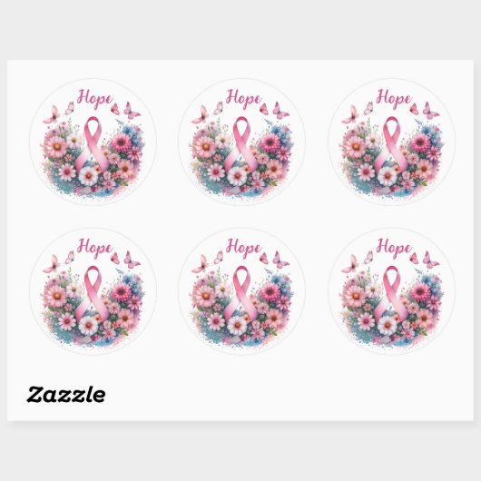 Brustkrebs-Bewusstseinsband Runder Aufkleber (Blatt)