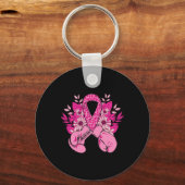 Brustkrebs-Bewusstseinsbildung Entwurf rosafarbene Schlüsselanhänger (Vorderseite)